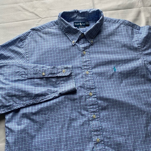Ralph Lauren Custom Fit Plaid Long Sleeve Button‎ Down Shirt - Picture 1 of 8